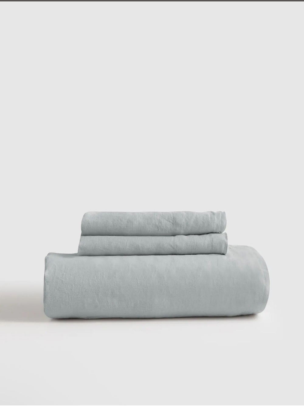 Quince European Linen Fitted Sheet Set in Mist King Size (3pieces)